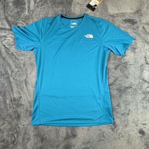 North Face Shirt Mens Medium Blue Sunriser SS Sapphire Slate FlashDry Reflective
